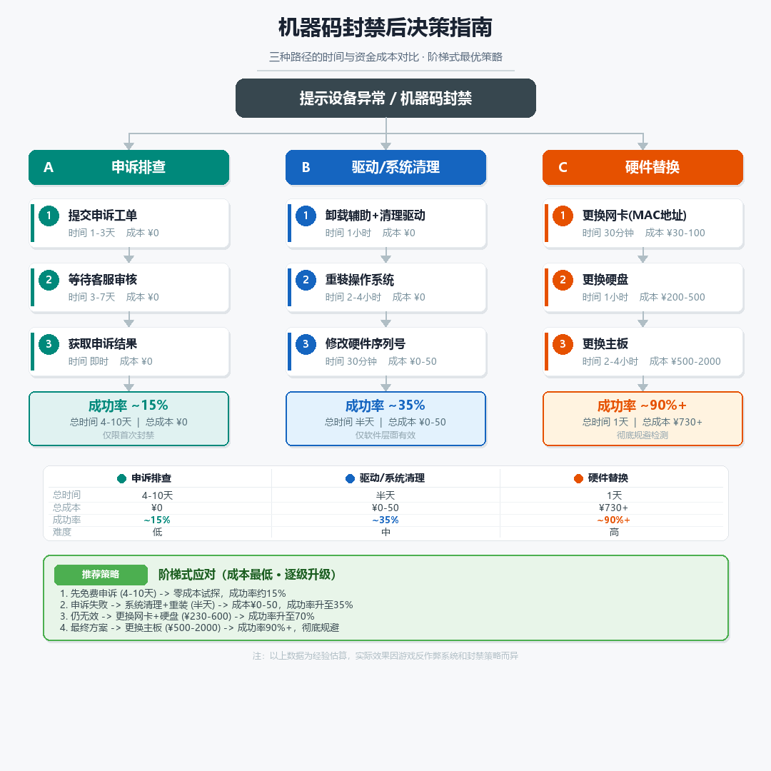 三角洲行动内存版机器码封禁应对与解封决策树